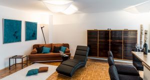 Bettcouch, Liege zum Chillen, Wohnzimmerschrank, Barhocker und Essbereich zur offenen Küche. - Bild 2: Fantastische Wohnung im Zentrum